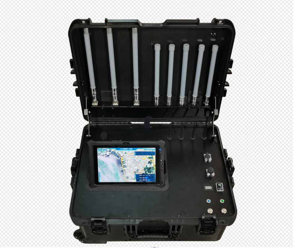 Draagbare UAV detectie en controle geïntegreerde doos vol bereik draagbare drone jammer en detector station